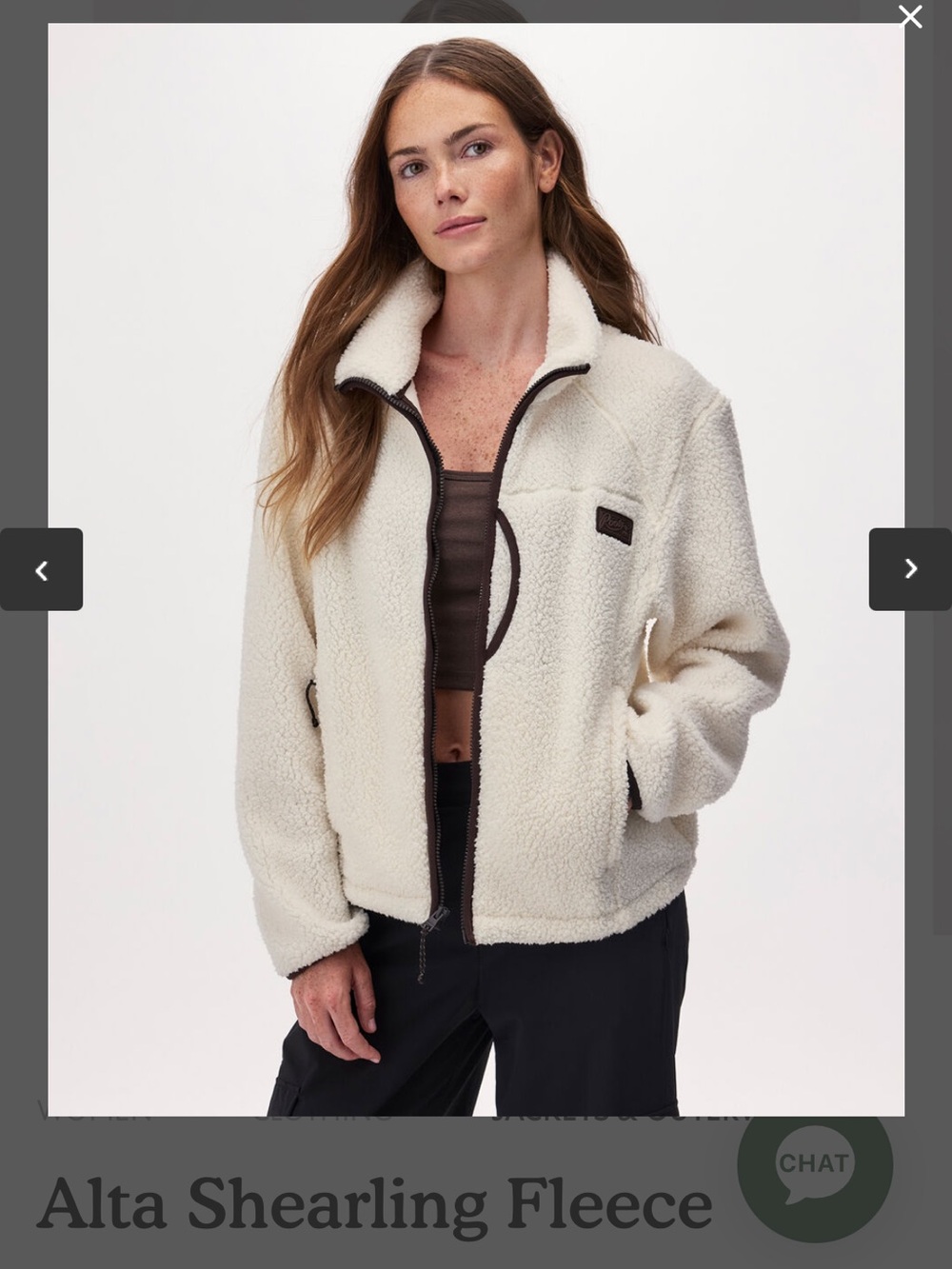Roots Women's - Alta Shearling Fleece Jacket (Coco Brown) - Picture 3 of 5